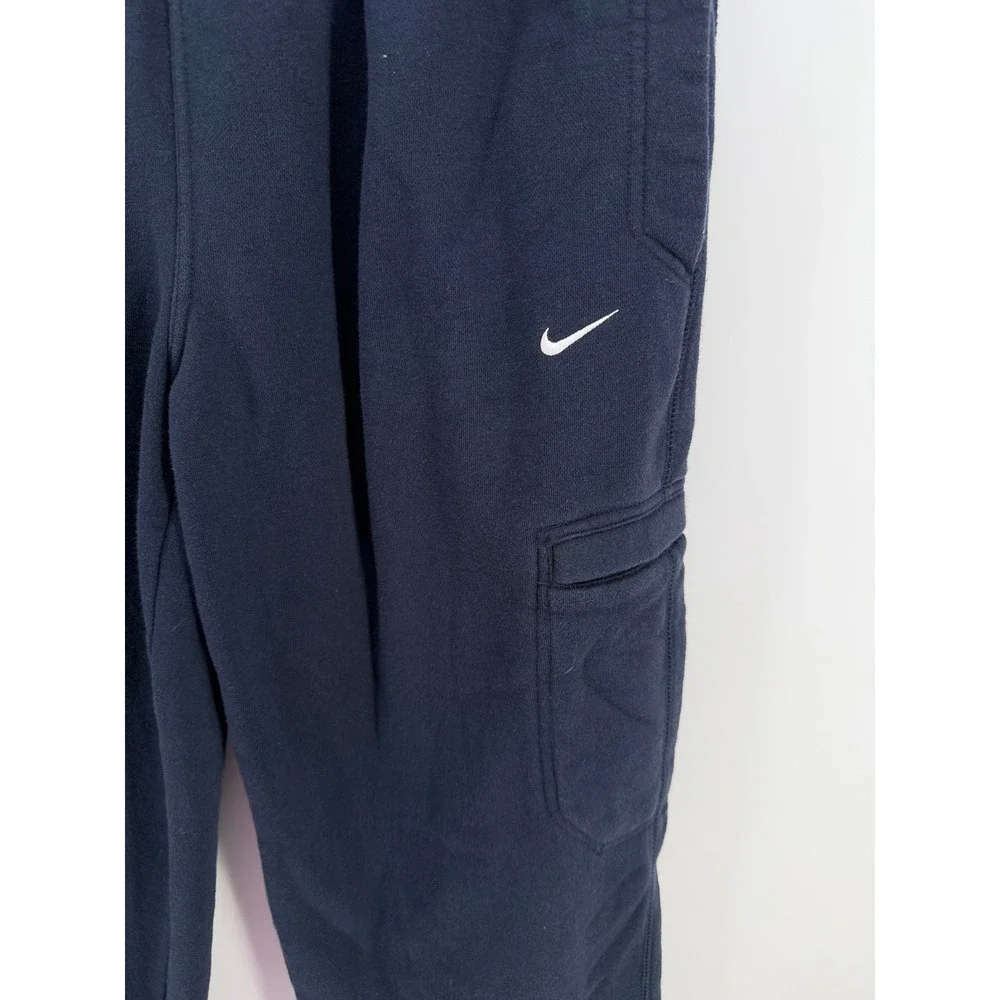 Vintage‎ Y2K Nike Athletic Dept Wide Leg Cargo Sweatpants Navy Mens L EUC